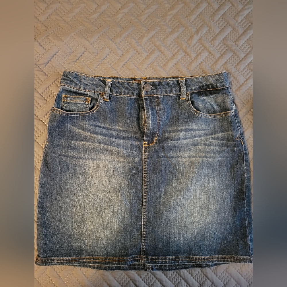 Denim mini skirt
